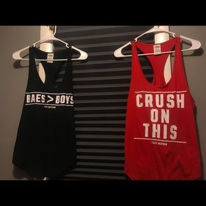 2 Victoria secret pink workout shirts